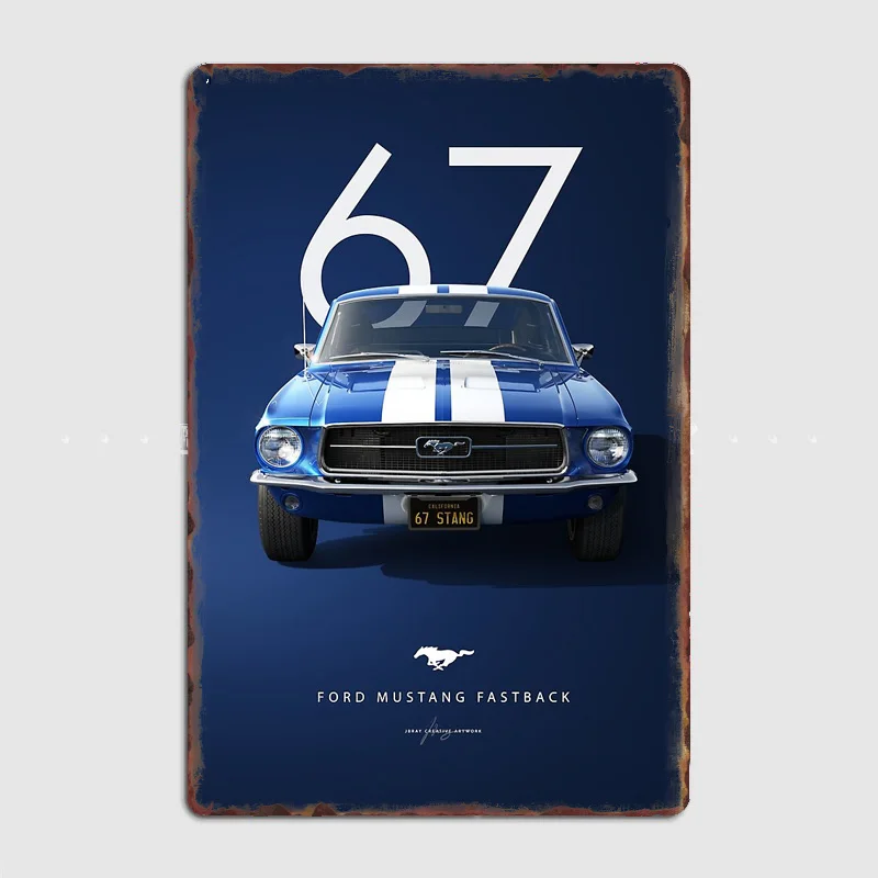 Bullitt Mustang GT350H Fastback1966-69 Racing Car Poster Metal Sign Posters Garage Custom Home Decor Room Decoration Wall Decor