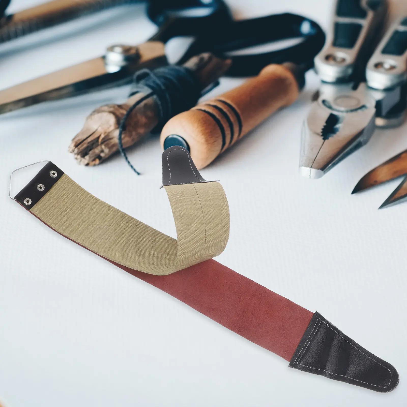 Professional Double Thick Canvas Strop for Razor Sharpening and Blade Maintenance Suitable for Straight Razors Scissors