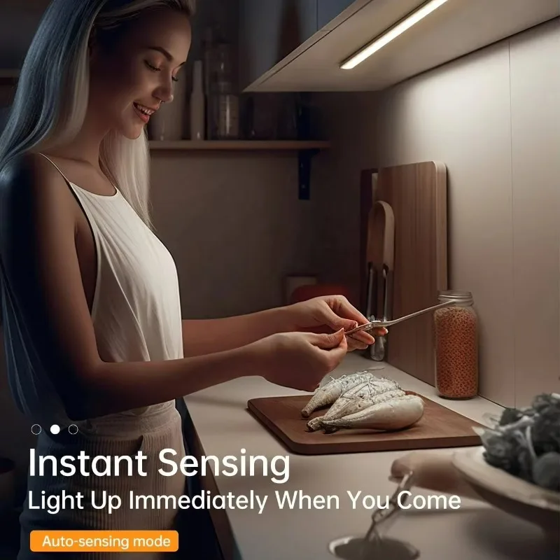 Led Closet Lamp Wireless Magnetic Dimmable USB Rechargeable Wall Motion Sensor Night Lamp Under Touch Switch Cabinet Lights