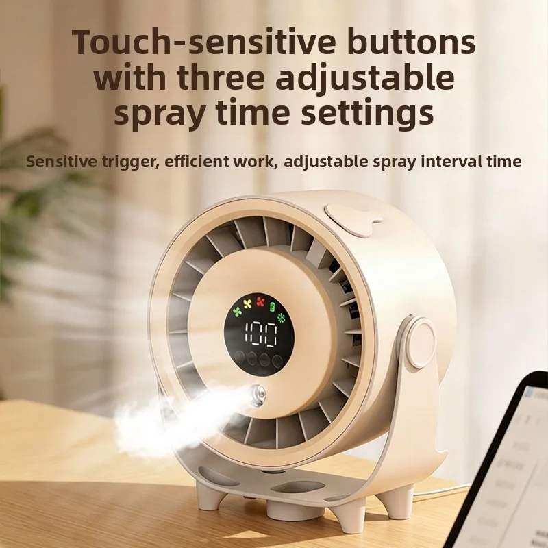 100 Speeds Mini USB Fan Desk Spray Fan Wall Mounted Cooling Fan Portable Misting Fan Small Table Fan for Kitchen Home Office image 4