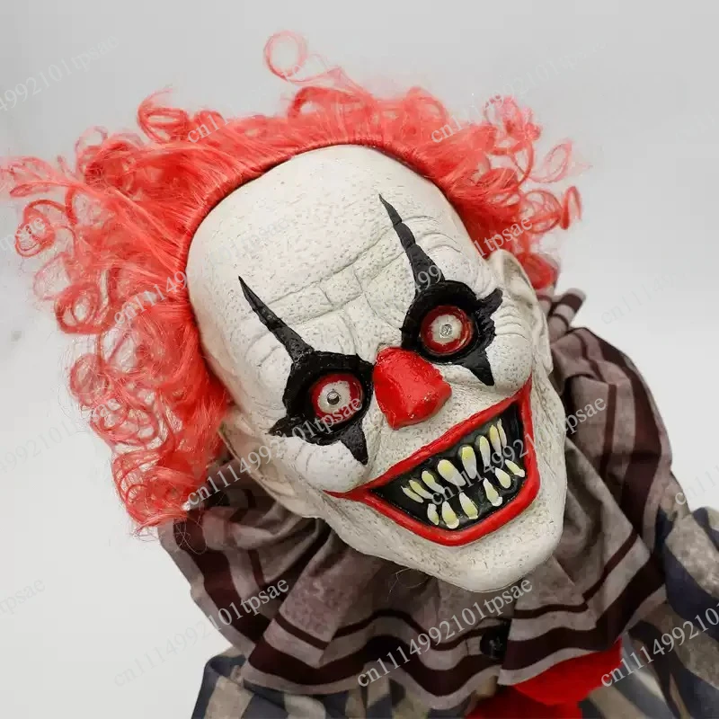 Halloween new bounce out clown ornaments, voice-activated electric bar haunted house secret room atmosphere layout props