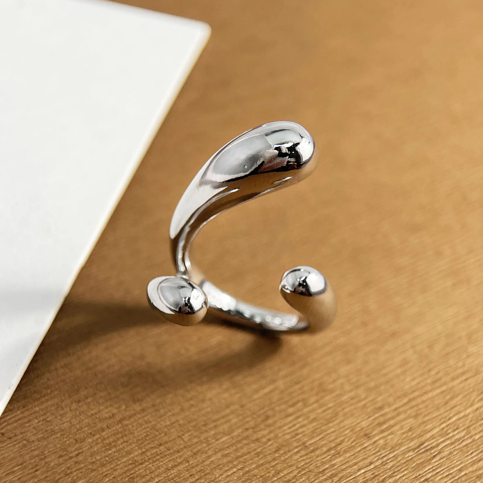 Women's 925 Sterling Silver Minimalist Big Line Ring