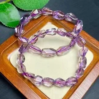 Unit One Bracelet Creative Hot Sale Natural Ametrine Crystal Healing Faceted Free Form Bracelet