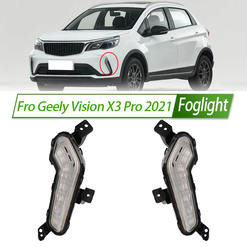 

Fro Geely Vision X3 Pro 2021 Foglight Car Fog Light Assembly Front Bumper Fog Lamp Kit with Waterproof Housing