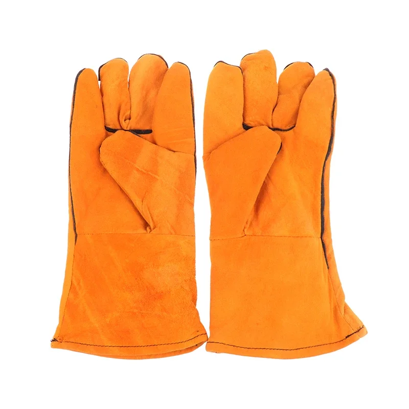 

Heat-proof Welding Protector Gloves Cowhide Flame-retardant Welding Work Gloves Mechanic Gloves Tools