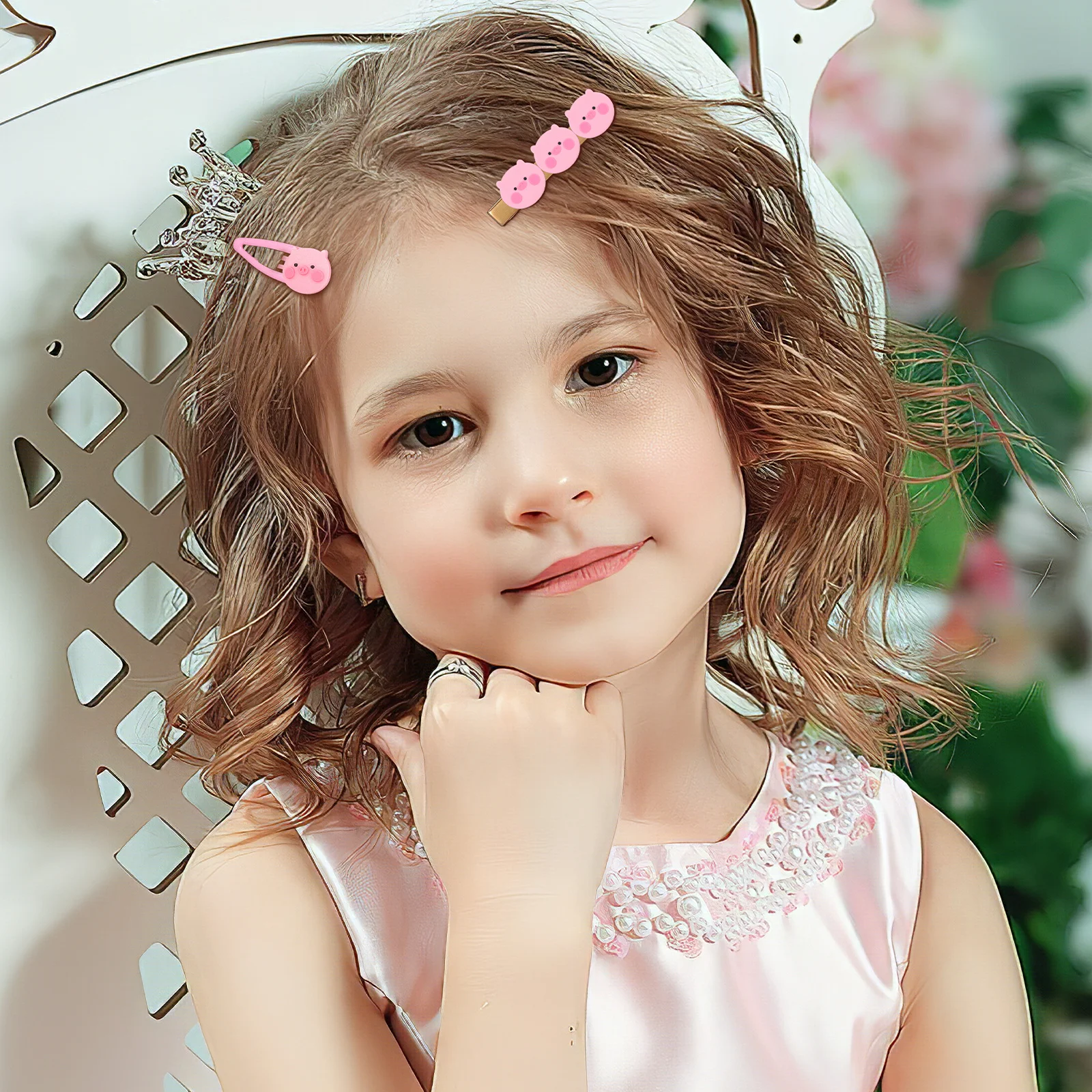 

12Pcs Creative Cartoon Pig Hairpins Barrettes Pink Hair Clips Premium Quality Not Easy to Deform Fashion Accessory