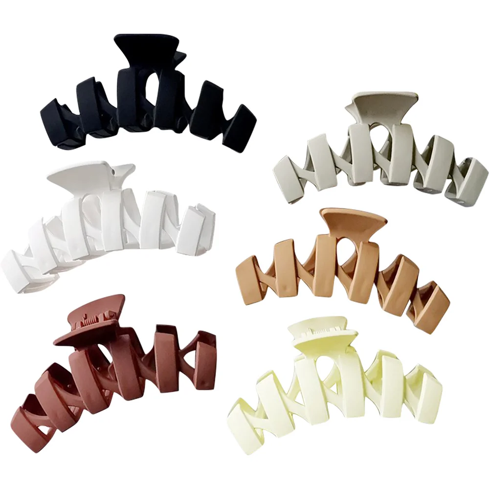 

6pcs Claw Clips Thick Thin Large Durable Plastic Clamps Styling Tool For Women Travel Organizer Shark Clip Accessories For Women