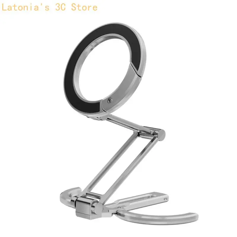 Ausziehbarer magnetischer Telefonständer, faltbare Halterbasis, verstellbarer Drehung, Karabiner-Design für 4,5–7 Zoll – Detail 2