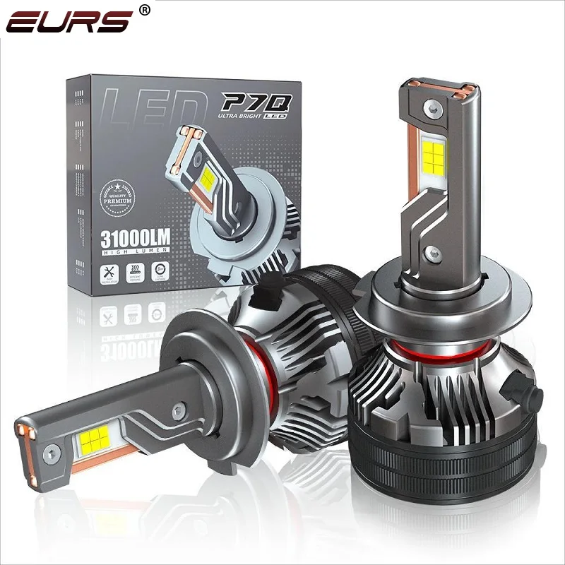 

EURS H7 H4 LED Headlight 400W Triple copper pipe H1 H11 H8 H9 H10 HB3 9005 HB4 9006 9012 Turbo Lamp Car Fog Light 31000LM 6000K