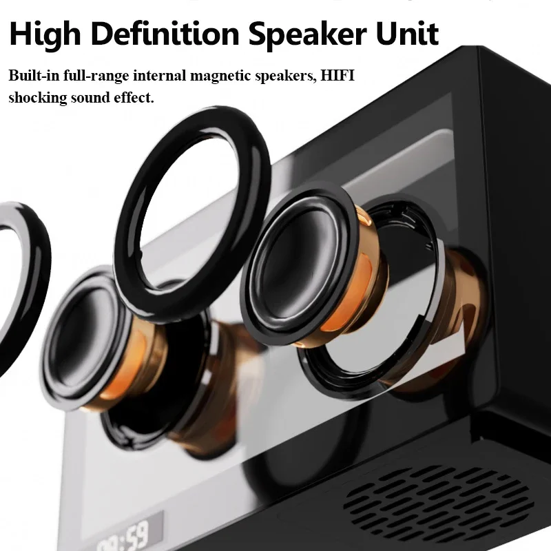 Nordic Mini Transparent Bluetooth Speaker High Quality Computer Speaker Portable Clock Wireless Music Box with LED Ambient Light