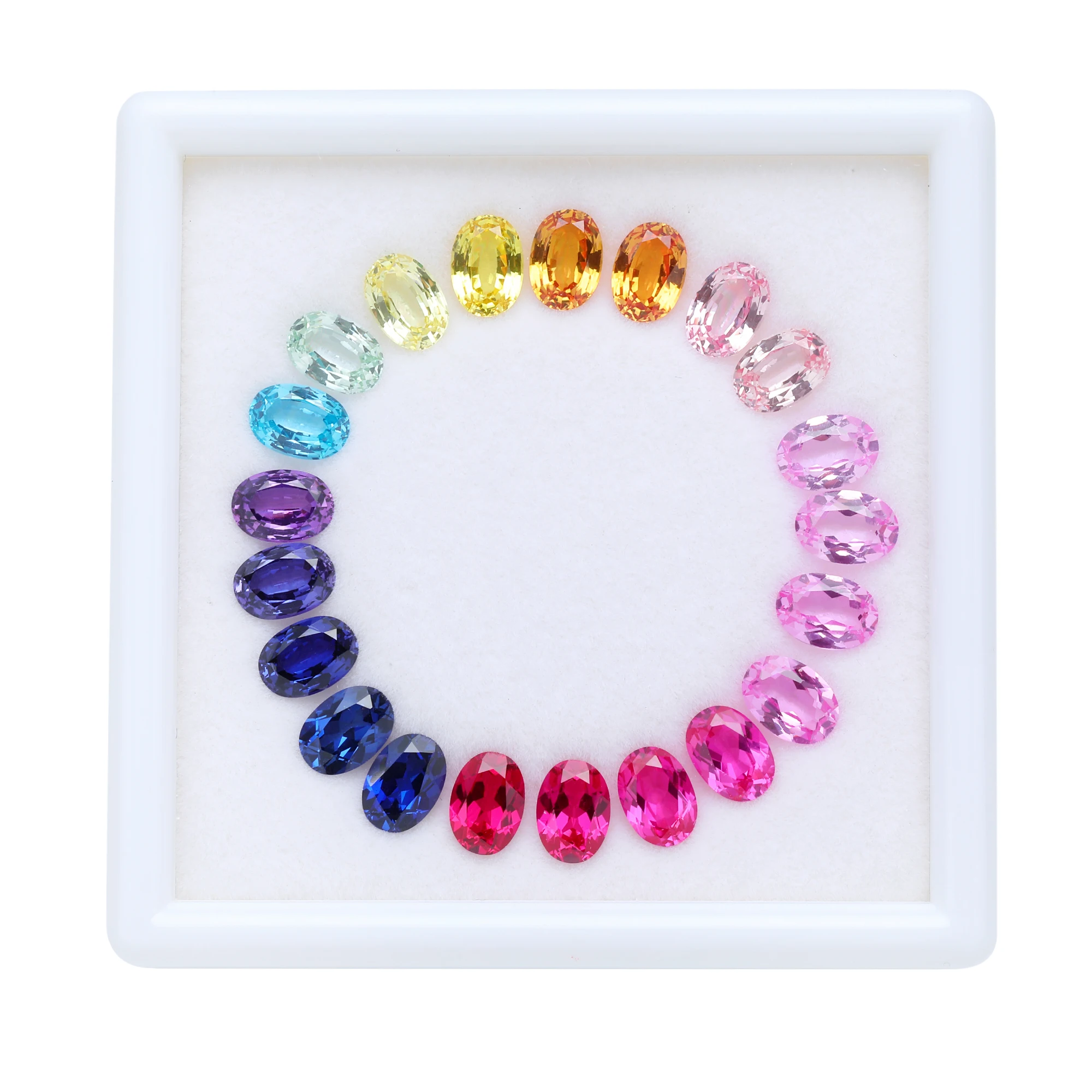 

Oval 5X7Mm Rainbow Box Loose Corundum Stone
