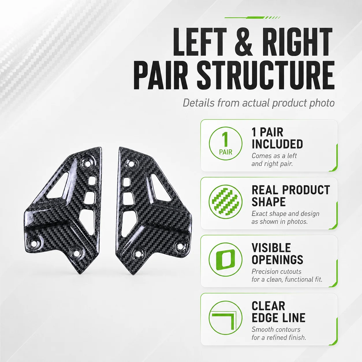 Heel Guards Heel Plates Carbon Fiber Footrest Guard Plates Side Area for Kawasaki Z900 Z 900 2017-2019 Motorcycle Accessories