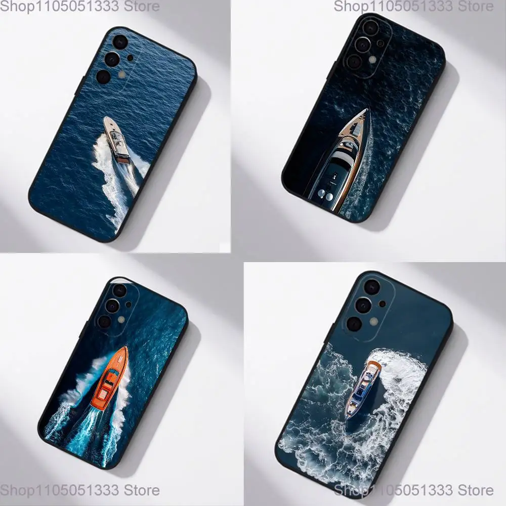 

Speedboat Cruise Ship Phone Case For Samsung S25,S24,S21,S22,S23,S30,Ultra,S20,Plus,Fe,Lite,5G Black Cover