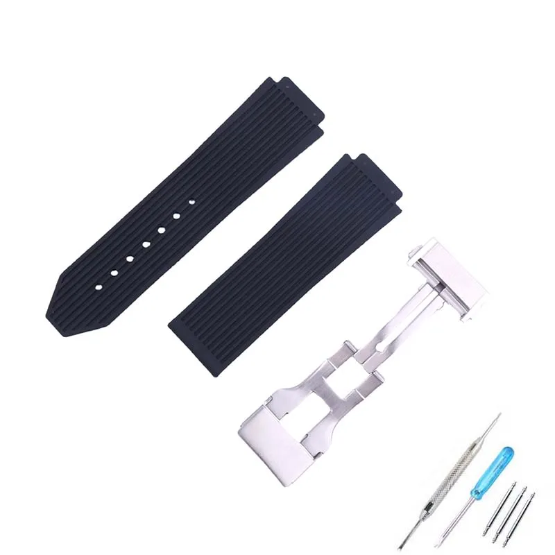 حزام ساعة سيليكون للرجال متوافق مع Hublot Classic Fusion Universe حزام كبير 26 مللي متر × 19 مللي متر سوار معصم مطاطي للنساء