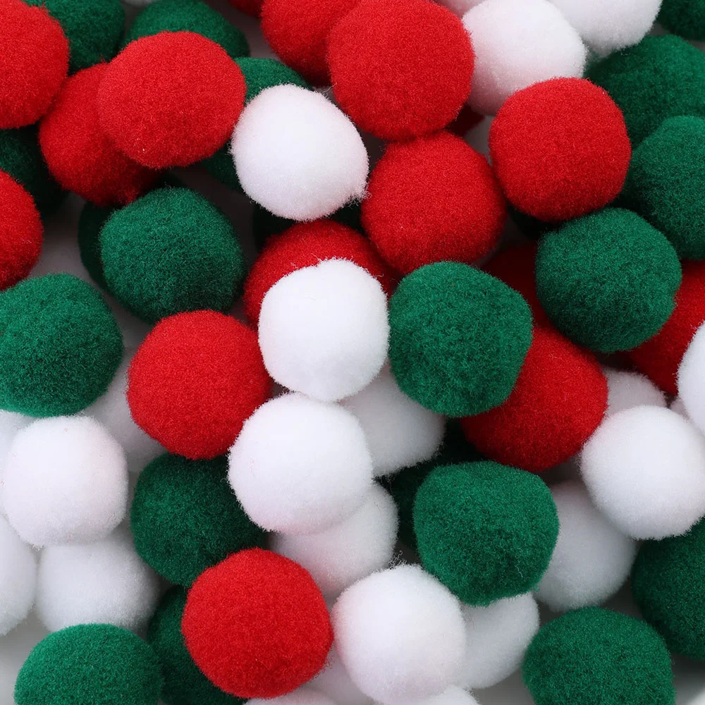 100 Stück 18mm Weihnachts-Pompons, Weiche Flauschige Bastel-Pompons für DIY-Kunstprojekte, Feiertagsgirlanden und Baumschmuck – Detail 6