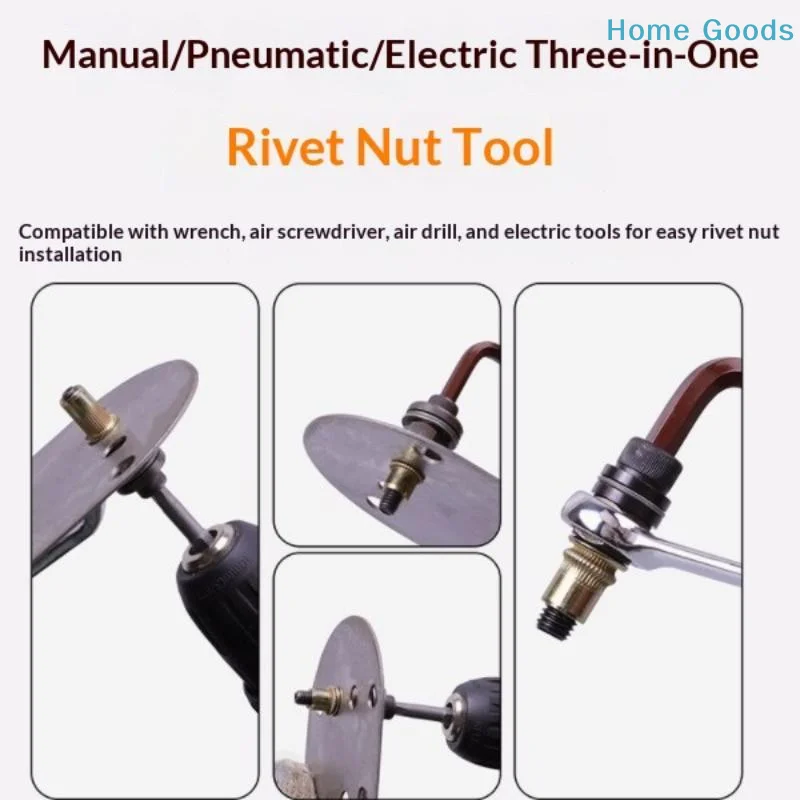 preferredHand Rivet Nut Head Set Rivet Nut Tool Nuts M3 M4 M5 M6 M8 Simple Install Manual Riveter Rivnut Tool Accessoryproduct