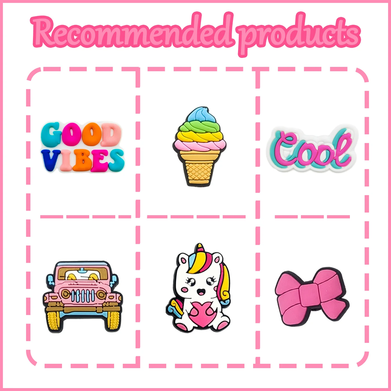 سحر الديكور الرياضي الوردي العشوائي سلسلة الكرتون ، صنادل تنفس ، شبشب ، قابلة للفصل ، بولي كلوريد الفينيل ، إكسسوارات ناعمة ، تصنعها بنفسك ، #6