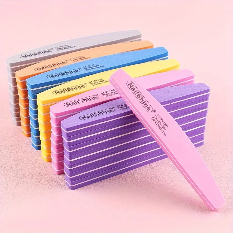 1/2/3/5/10PCS Professional Double-sided Nail File Block Colorful Sponge Nail Polish Buffing Sanding Buffer Strip Polishing Pedic