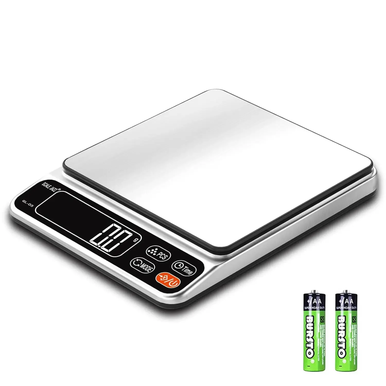 

Пищевые весы 5 кг Цифровые кухонные весы с точностью 0,1 г, грамма/унцией, таймером, легко чистящейся нержавеющей сталь