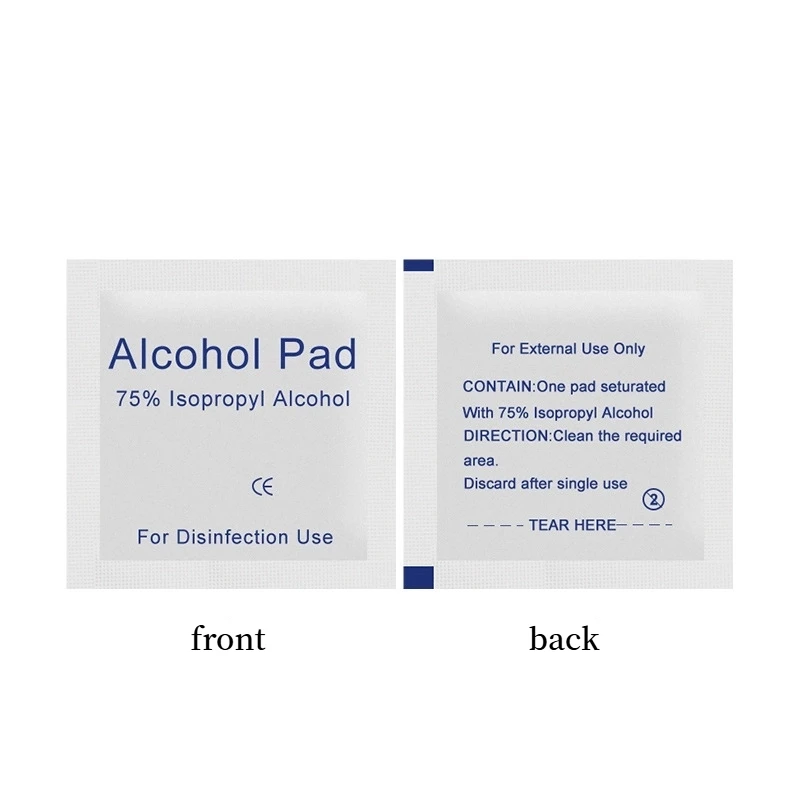 แผ่นสำลีแอลกอฮอล์แบบใช้แล้วทิ้ง 1 ถุง ผ้าเช็ดทำความสะอาดฆ่าเชื้อ แผ่นแอลกอฮอล์สำหรับทำความสะอาดบ้านและนอกบ้าน อุปกรณ์ดูแลทำความสะอาด แอลกอฮอล์ 75% ผ้าเช็ดทำความสะอาดเปียก