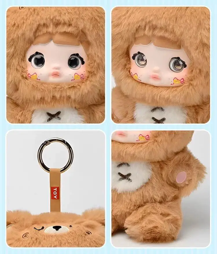 Nommi Lovelineless Never Ends Series Llavero de caja ciega de felpa con cara de vinilo, muñeca linda, dije de bolso para niñas, juguete de regalo coleccionable