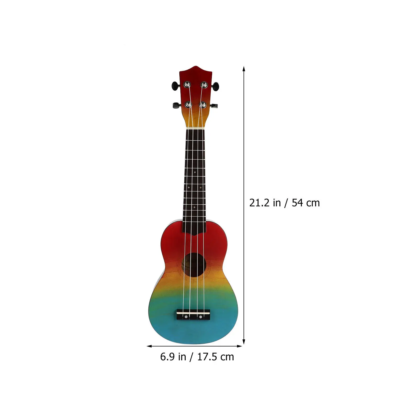 1Set 21 Inch Ukulele for Beginner Rainbow Painted Wooden Acoustic Ukulele Natural Gentle Material Excellent Tone Beginner