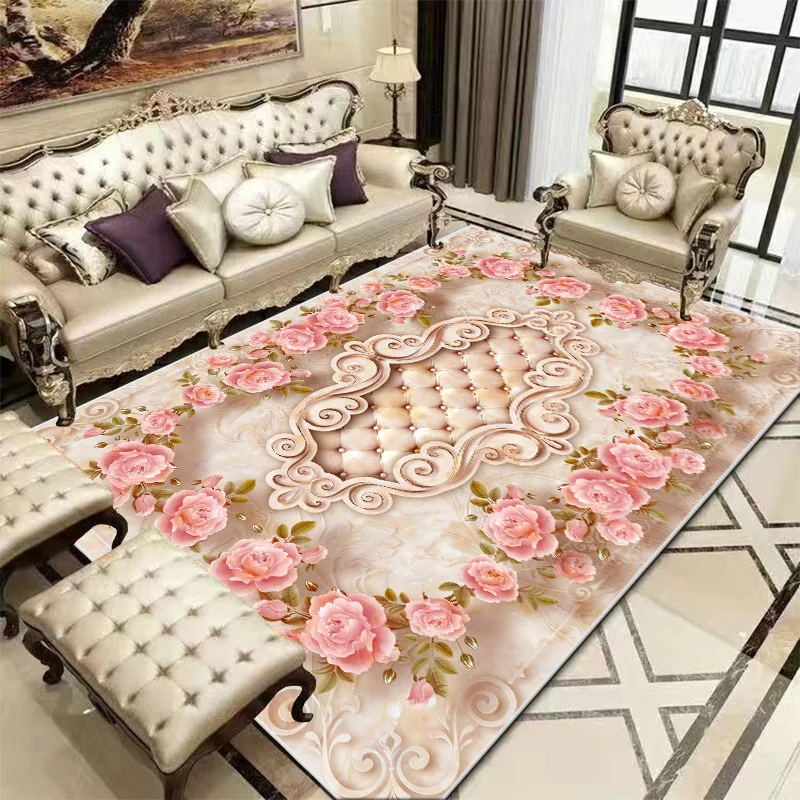 Carpet Living Room Mat Modern Bedroom European Style Decoration Carpet Luxury Large Room Rugs Washable Sofa Lounge Floor Mats