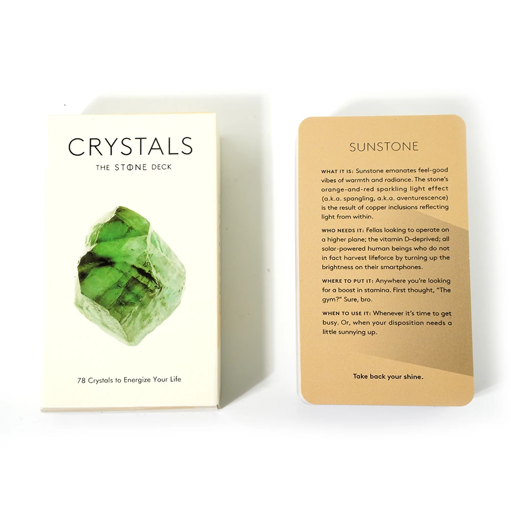 78-Card Crystals Oracle Tarot Deck for Insight and Guidance, Premium Paper Material, Spiritual Tool for Meditation and Healing,