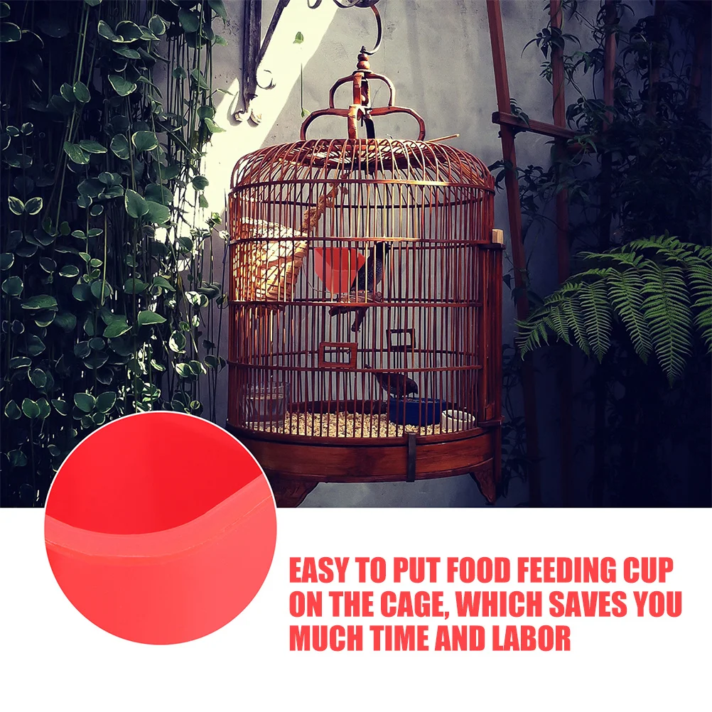 

8pcs Chicken Bird Food Container Reusable Smooth Edge Pet Feeder For Cage Bird Feeding Bowl Hanging Parrot Feeder Coop Cup