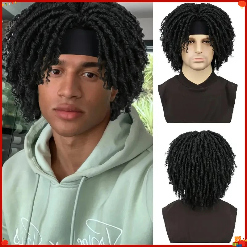 Synthetic Crochet Curly Tube Hollow Wig Ice Silk Headband Dreadlock Style Cosplay Party Costume Braided Hairpiece Wholesale