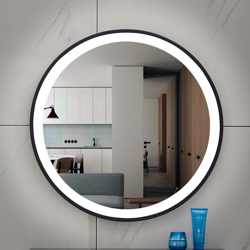 Design Hairdressing Mirror Bright Design Display Round Mirror Safety Aesthetic Espelho Para Banheiro Com Bathroom Accessories