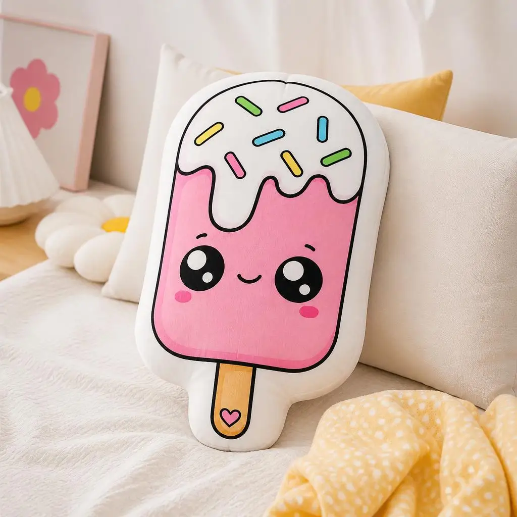 Popsicle Cartoon Creamy Ice Cream Plush Pillow Cushion Funny Stuffed Throw Pillow Home Decor Gift Sofa Bed Baking Dessert shops