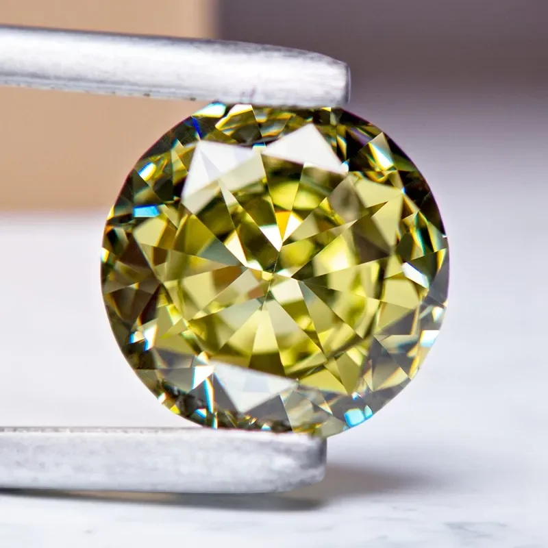 

Hot Sell Wholesale Cubic Zirconia Round Shape Olive Yellow Color Crushed Ice Cut Loose Synthetic for DIY Necklace Earrings Main