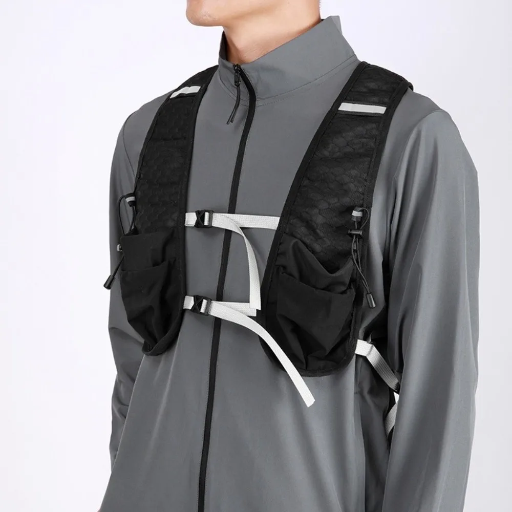 

Легкий рюкзак для гидратации с несколькими карманами, дышащий жилет для бега, светоотражающий нагрудный рюкзак большой емкости для женщин и мужчин