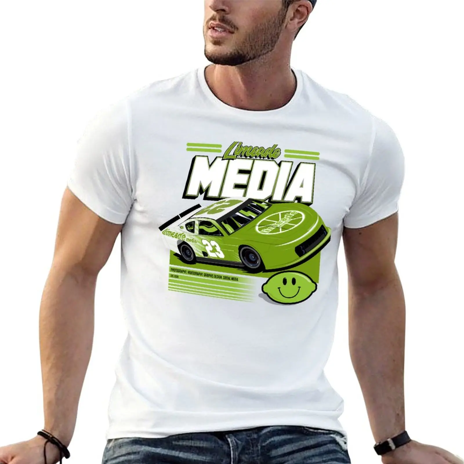 Limeade graphic t man Late tshirt man Media T-Shirt - (White) 2023 Model vintage shirts for