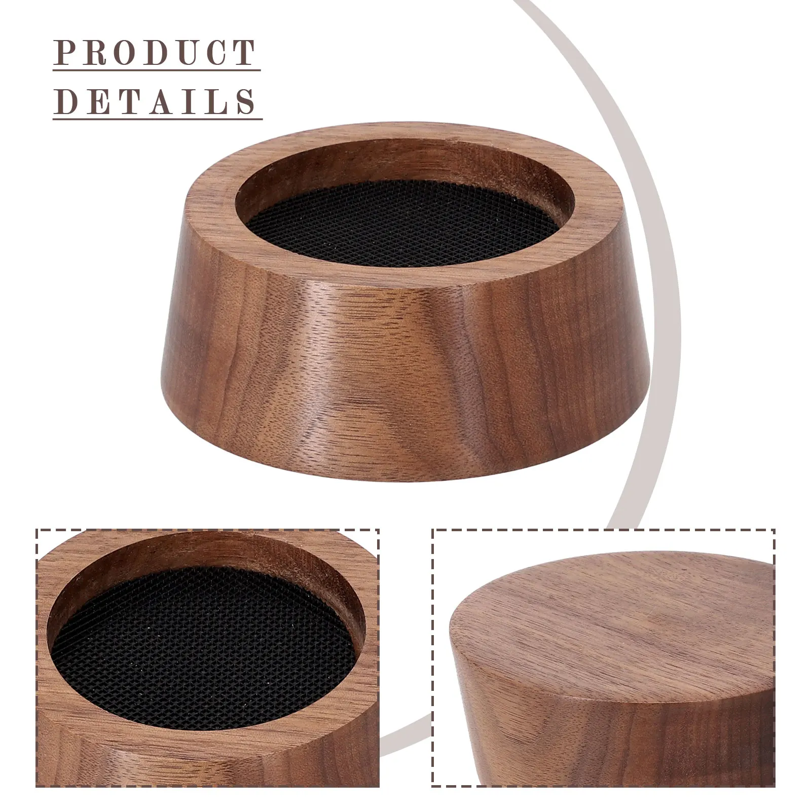 

8.8*3.5cm Espresso Portafilter Holder Espresso Portafilter Holder Brown Coffee Enthusiasts Efficient Stable Wood