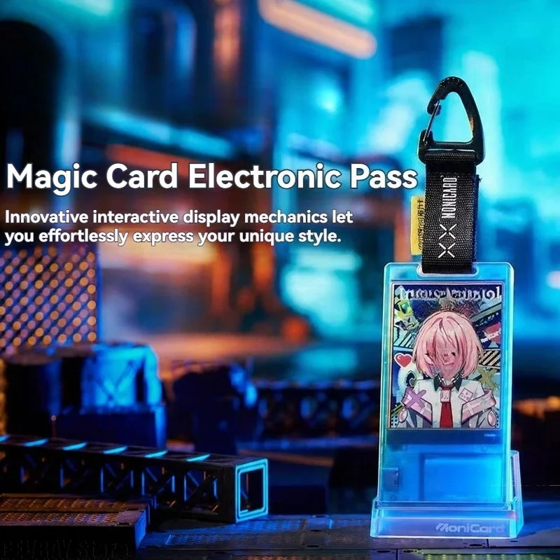 1pcMonicard Magic Card Electronic Pass Badge NFC Bluetooth Smart Digital Badge Customizable GIF Screen Anime Trendy Pendant Gift