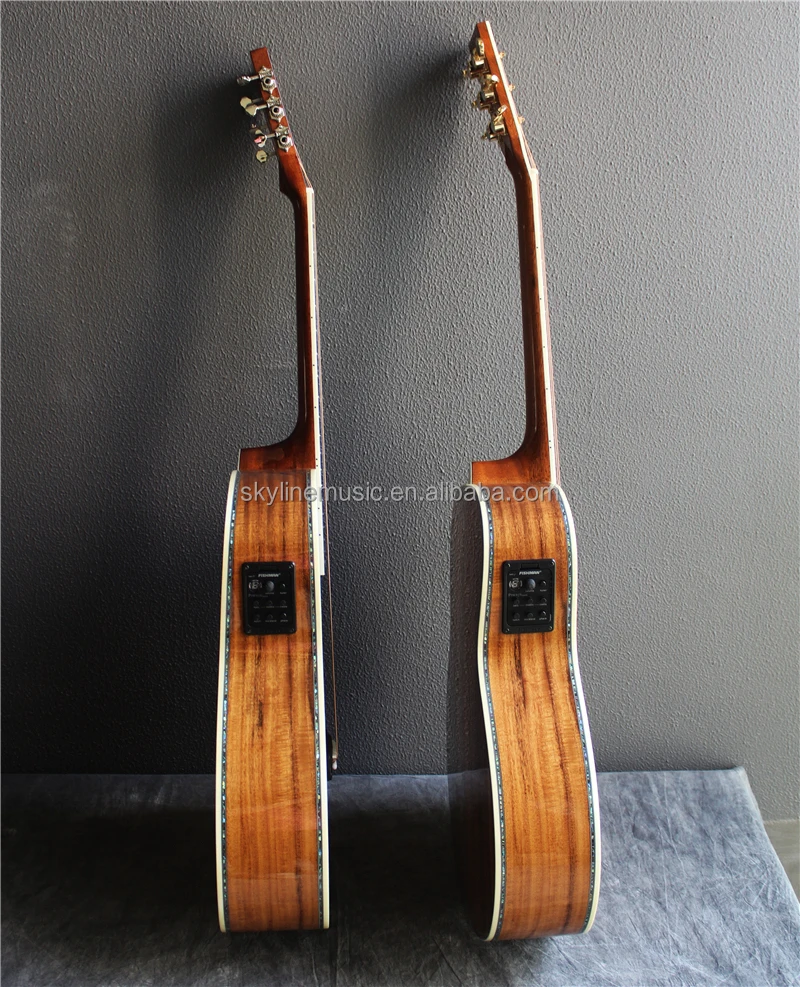 OOO، OM Style Deluxe Solid Koa Wood Acoustic Guitar، جيتار مصنوع يدويًا من الخشب الصلب،