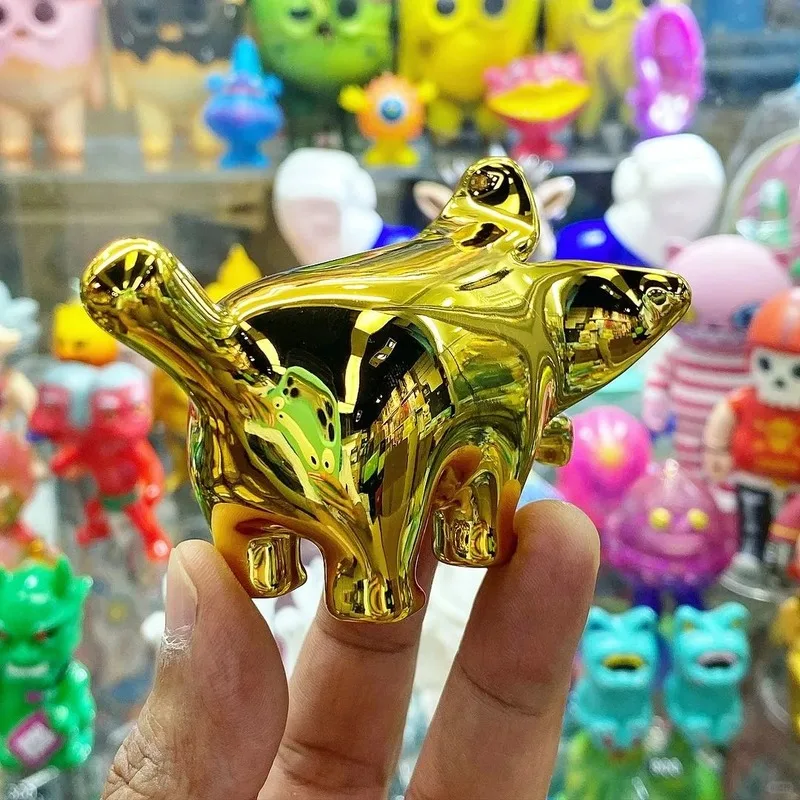 Offart Bananaers Dog Electroplated Banana Wealth Small Banana Dog Joint Name Trend Action Figures Toy Gift Collection