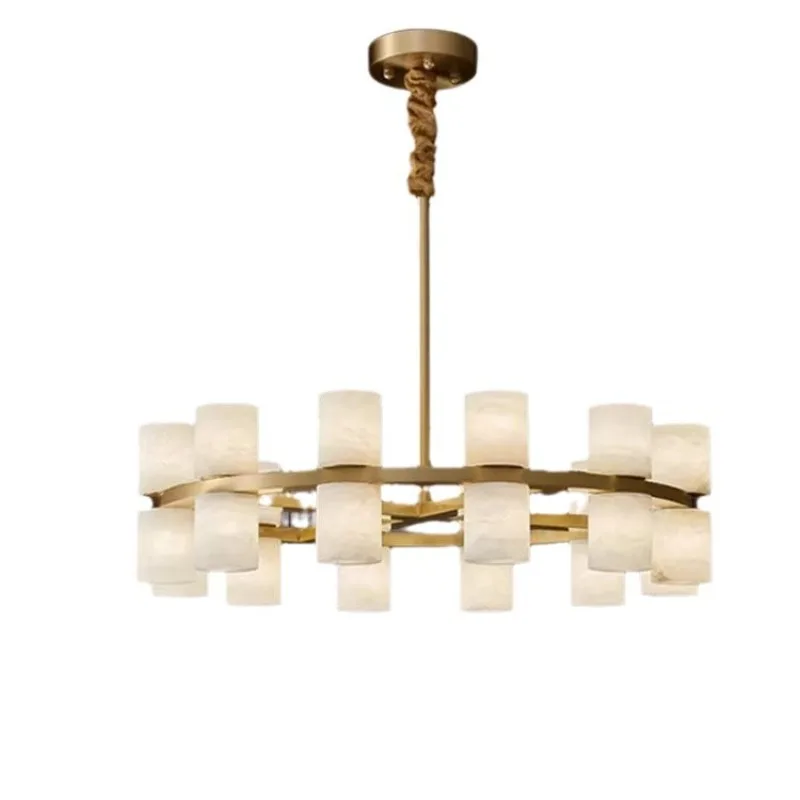 

Simple and creative of postmodern light luxury all-copper marble tea room
