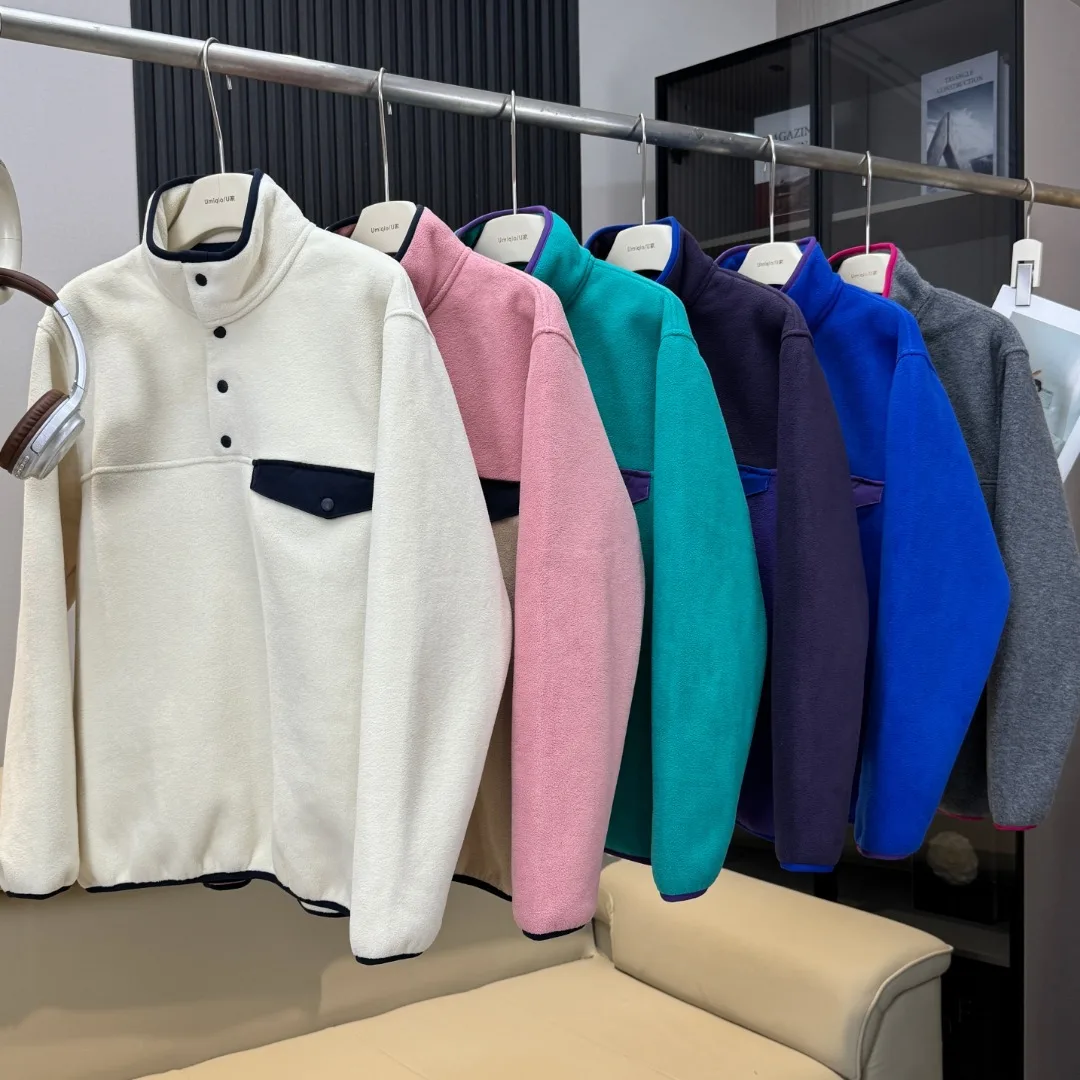 2026 Outdoor-Radsport- und Wanderjacke für Paare mit Farblich Abgestimmtem Patchwork-Design, Stehkragen und Fleece-Futter – Detail 2