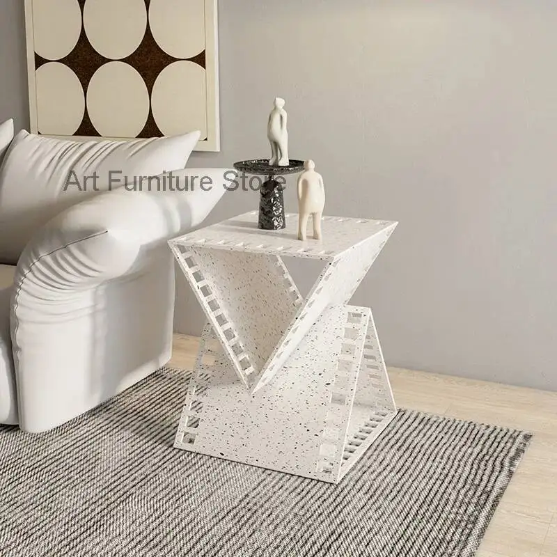 

Square Clear Side Table Metal Designer Aesthetic Minimalist Coffee Tables Designer Metal Stolik Kawowy Living Room Decorations