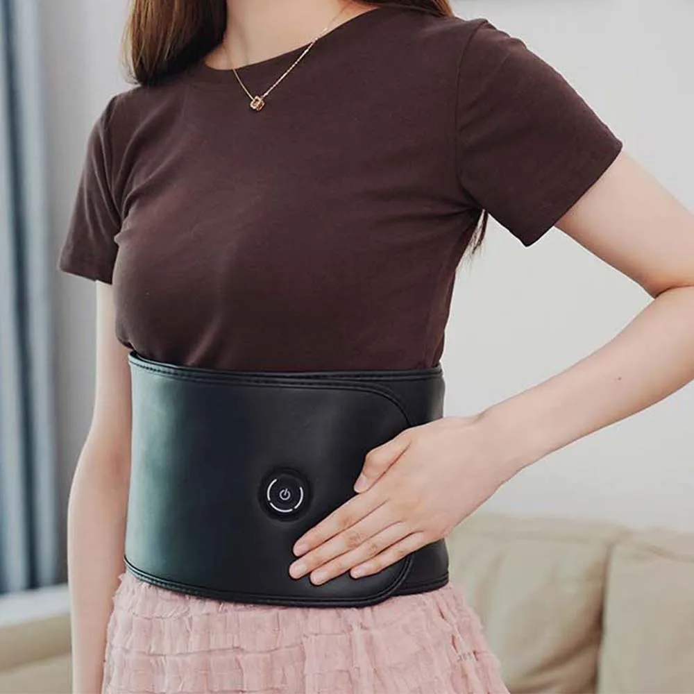 Electric Abdominal Massage Belt Hot Compress Airbag Body Slimming Belly Weight Loss Pain Relief Air Pressure Waist Massager Belt