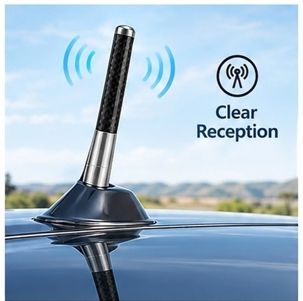 2Pcs Universal Car Antenna 12Cm Aluminum Alloy Short Rod Radio Antenna with Superior Signal Reception Car Roof Decor Styling