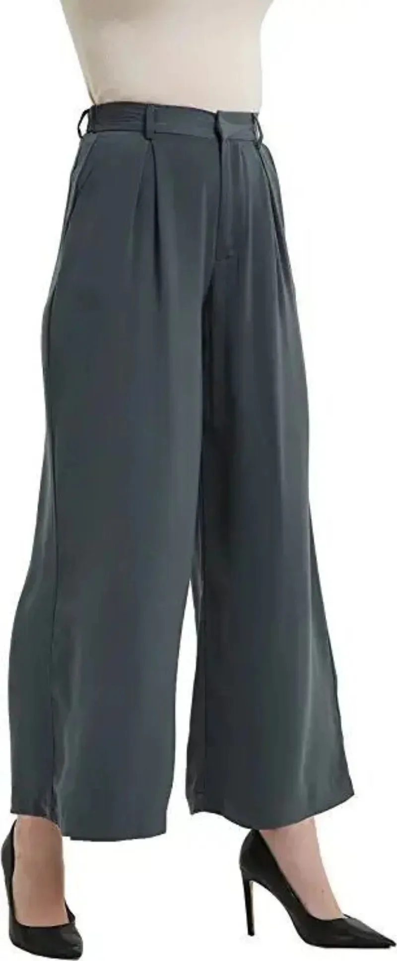 2023 Women Autumn High Waist Casual Wide Leg Long Pants Summer Thin Style Commuter Black pink blue purple red Trousers