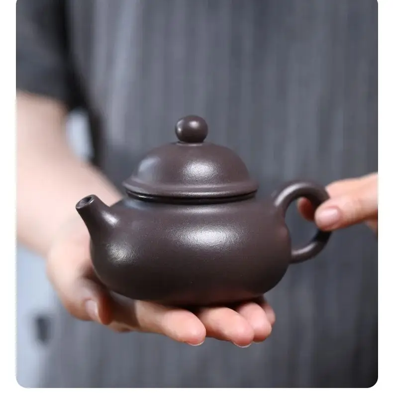Handmade Yixing Purple Clay Kungfu Tea Set Zisha Tea Pot Chinese Traditional Handcrafted Pottery Kettle with Gift Packing Box