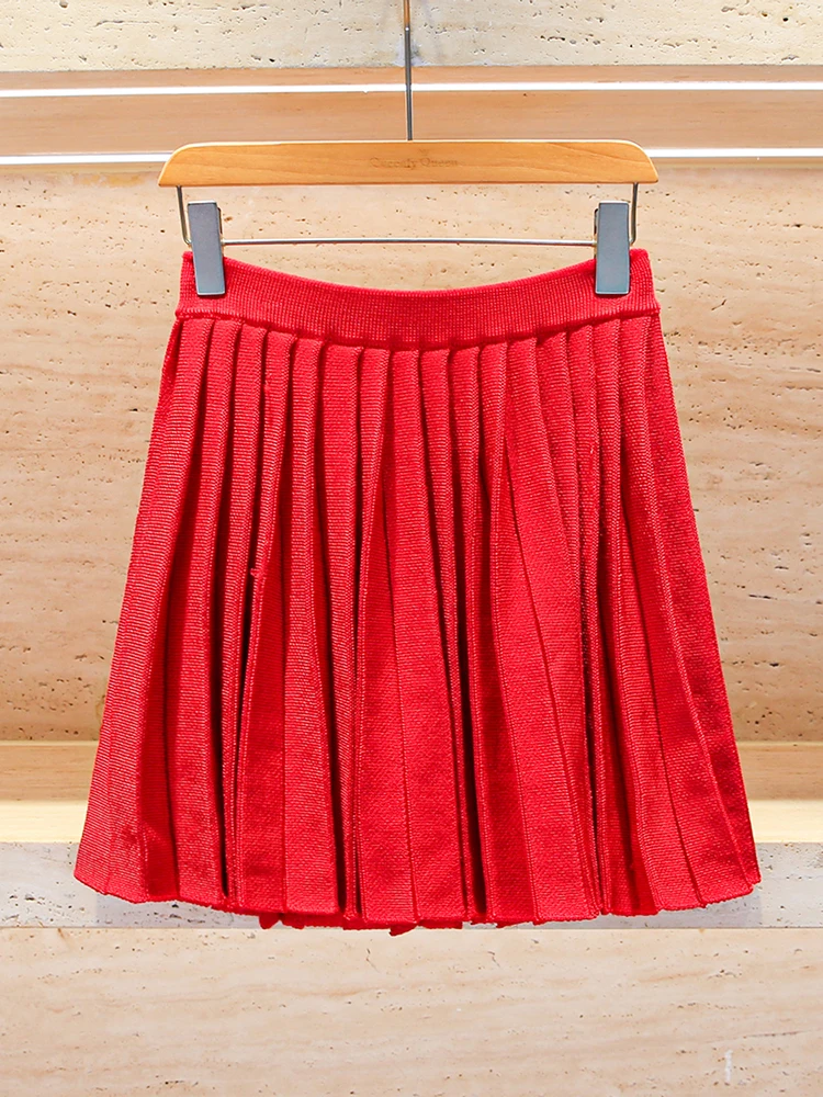 

SP Home South Oil Высококачественные женские зимние майки новогодний красный вязаный комплект с юбкой-джатом длинный свек на пуговицах из полиэфирного волокна