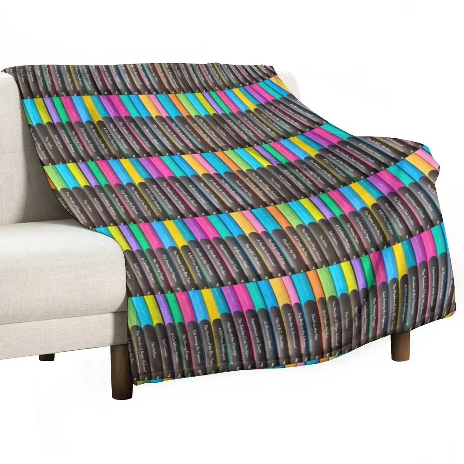 Rainbow Agatha Christie Books Throw Blanket Heavy Summer Single Tourist Weighted Stuffeds Blankets