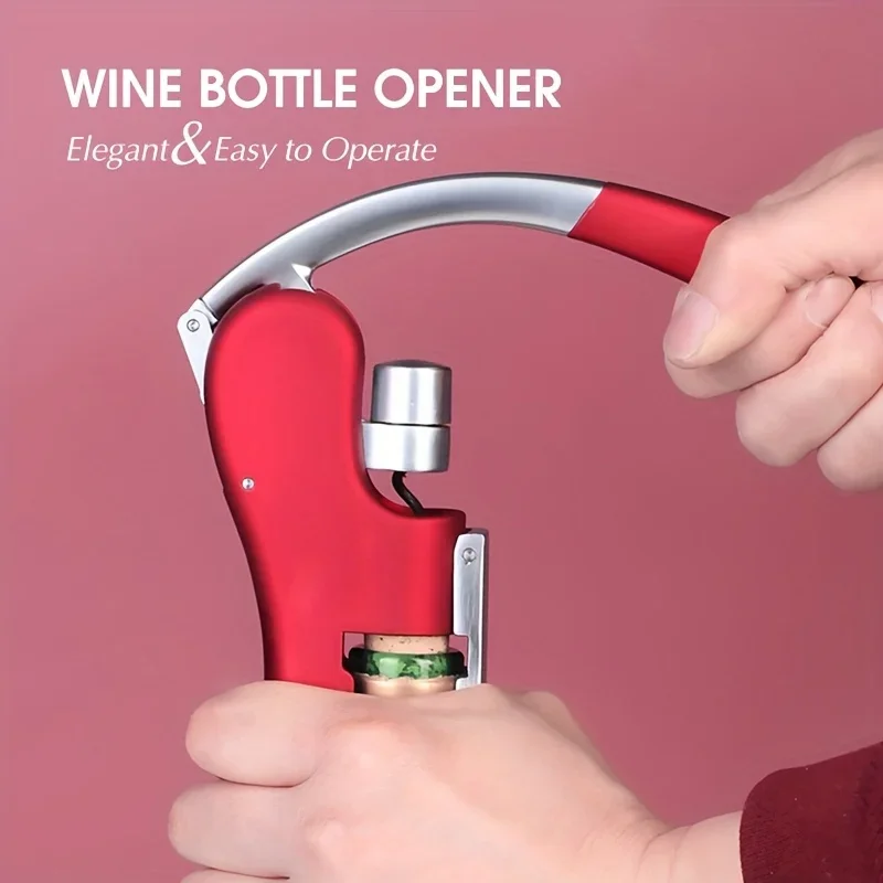 1 Set Lever Press Wine Opener Kit | 3-in-1 Durable Set Corkscrew for Home/restaurant | Effortless Bottle Opener Tool ()