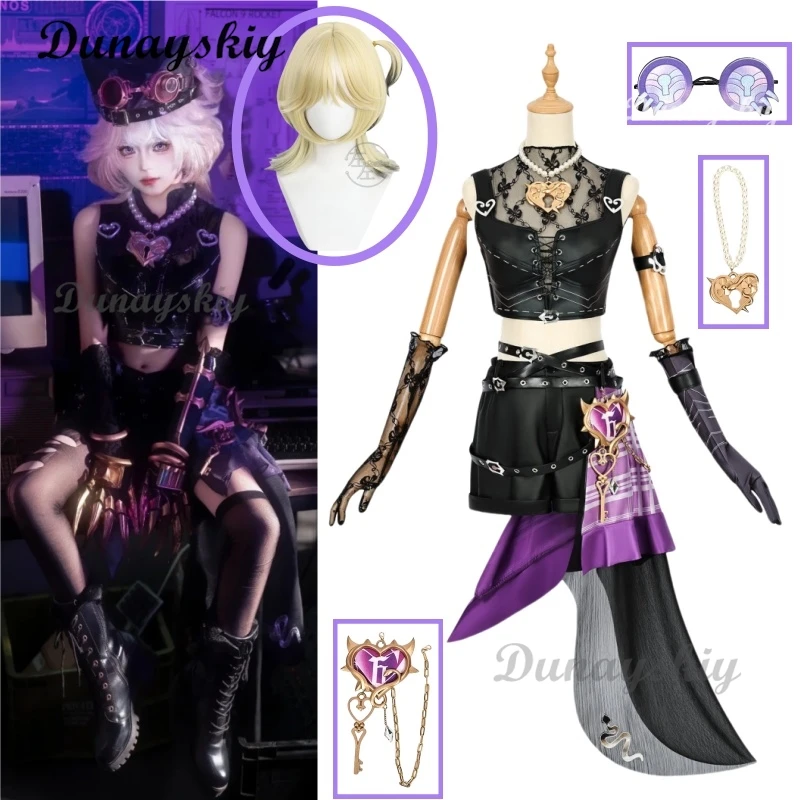 Игра Identity V Mechanic Lock Core Аниме Косплей Костюм Парик Трейси Резник Костюм Перчатки Очки Шляпа Реквизит Женский Набор Для Хэллоуина